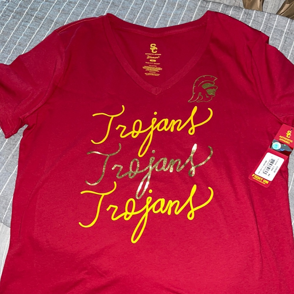 Women Trojans V neck t-shirt